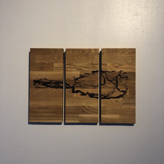 CHAMPAGNE – Technique n°10 : Electrolyse sur chêne en forme de bouteille de champagne