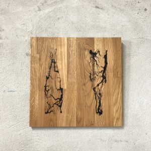 CHAMPAGNE – Technique n°8 : Electrolyse sur chêne en forme de bouteille de champagne