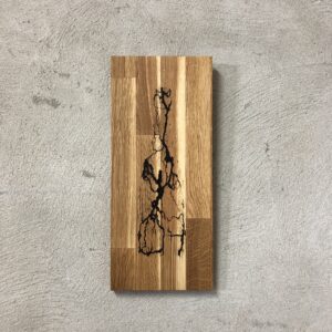 CHAMPAGNE – Technique n°9 : Electrolyse sur chêne en forme de bouteille de champagne